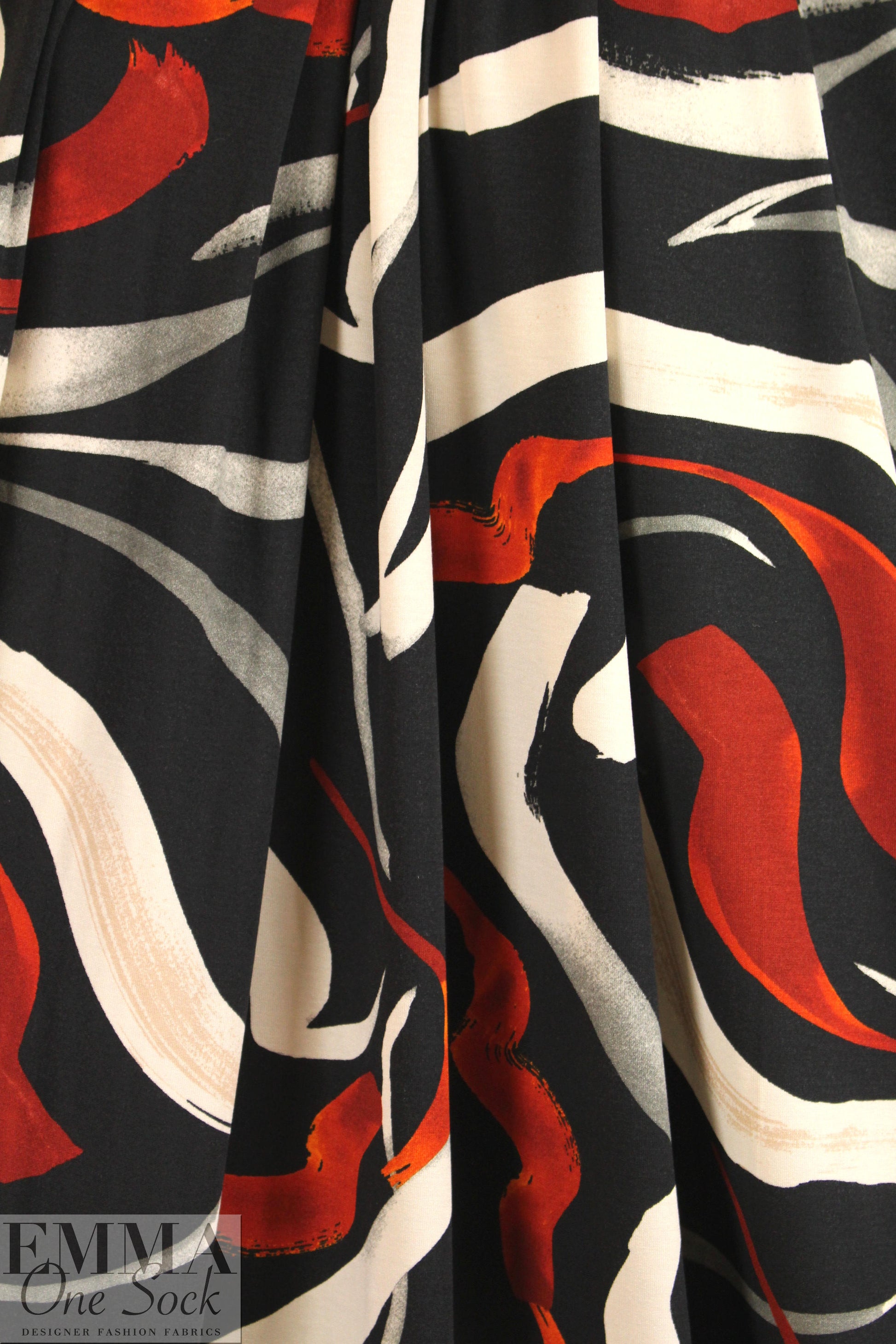 Italian 'streamer montage' viscose/span knit .8 yds