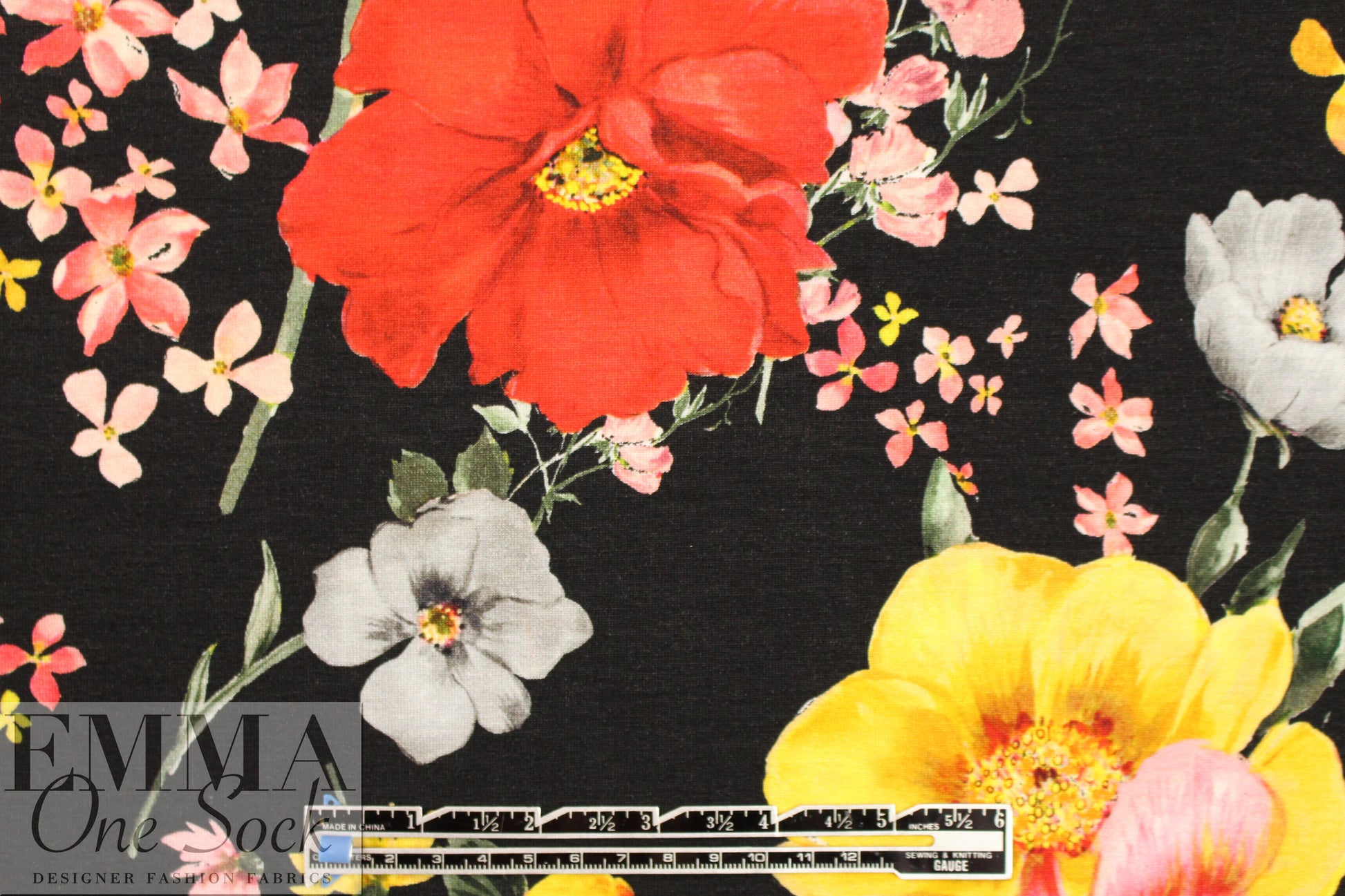 Italian 'botanical dream' viscose/spandex knit 3 yd