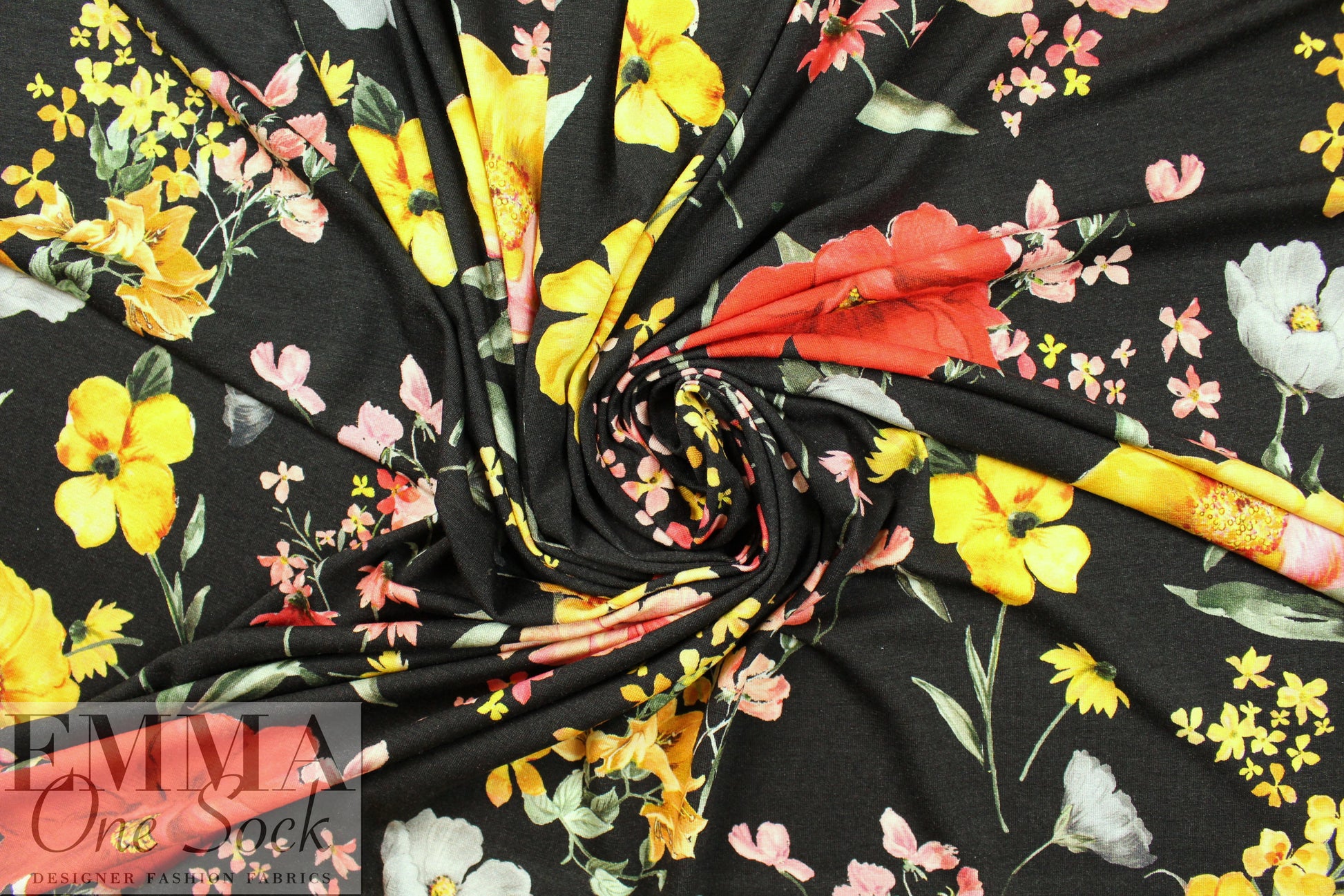 Italian 'botanical dream' viscose/spandex knit 1.625 yd