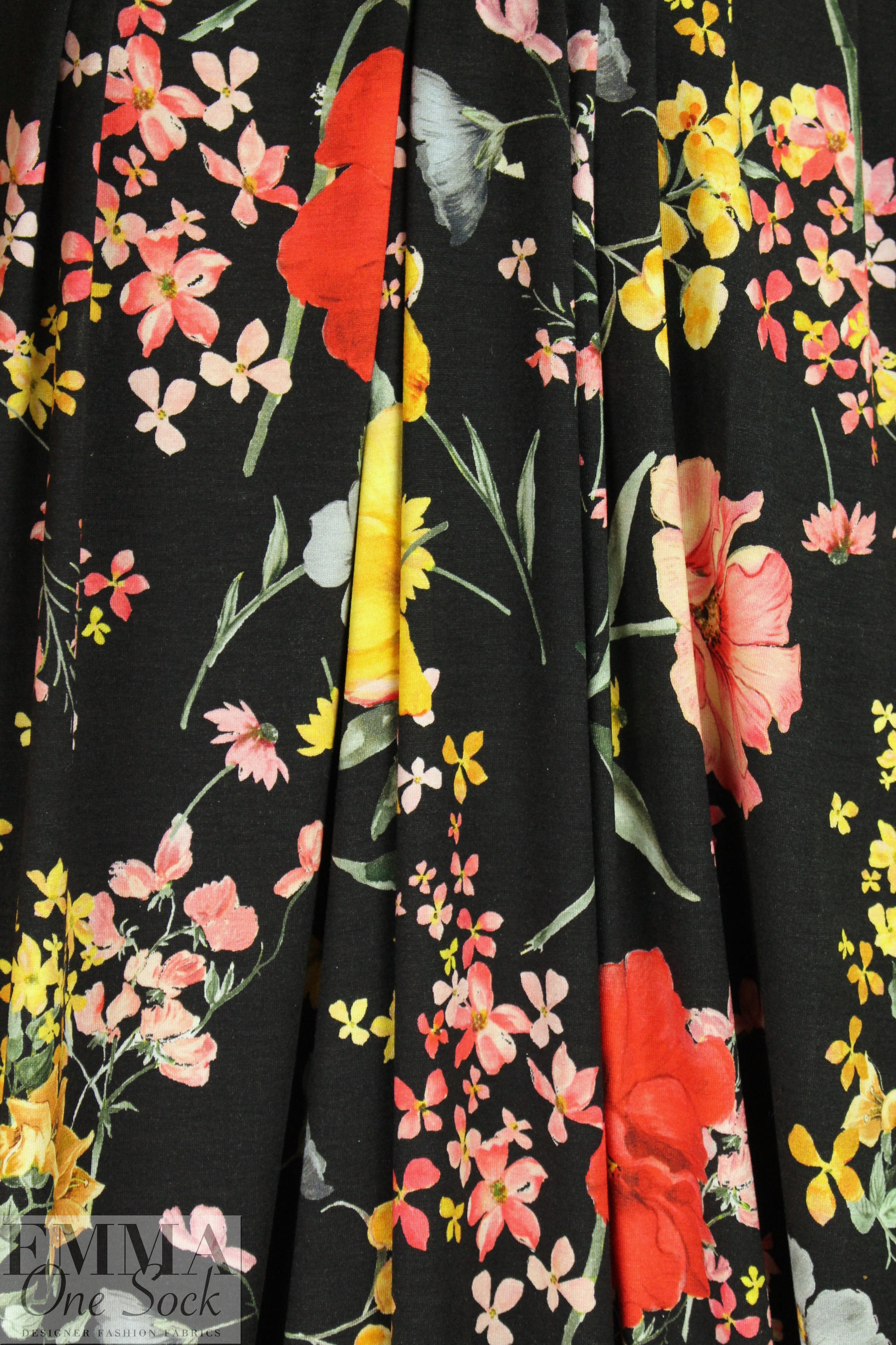 Italian 'botanical dream' viscose/spandex knit 1.625 yd