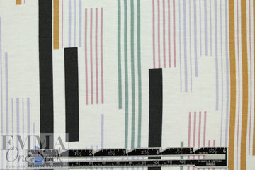 Italian linear graphic viscose/spandex knit