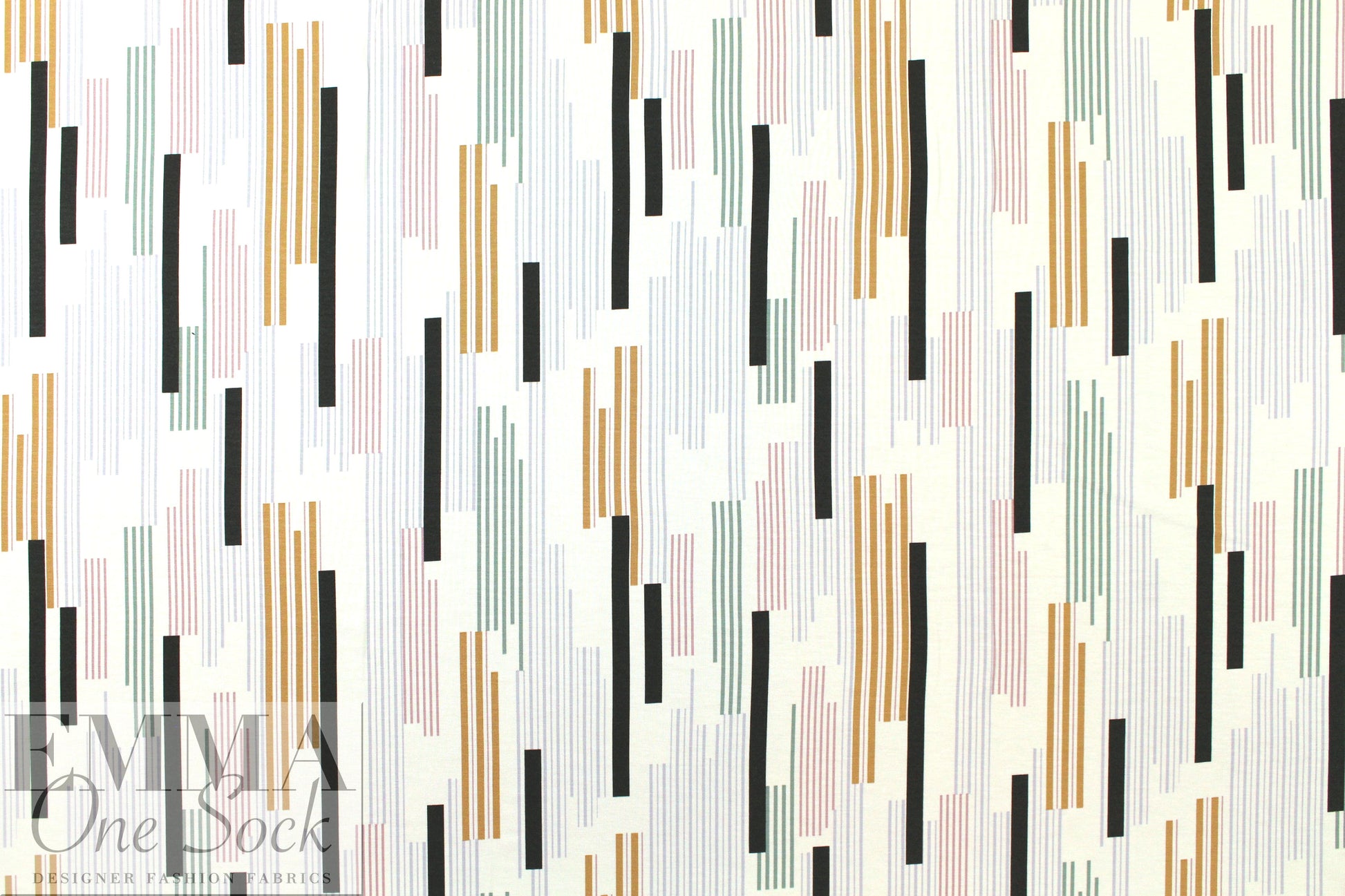 Italian linear graphic viscose/spandex knit