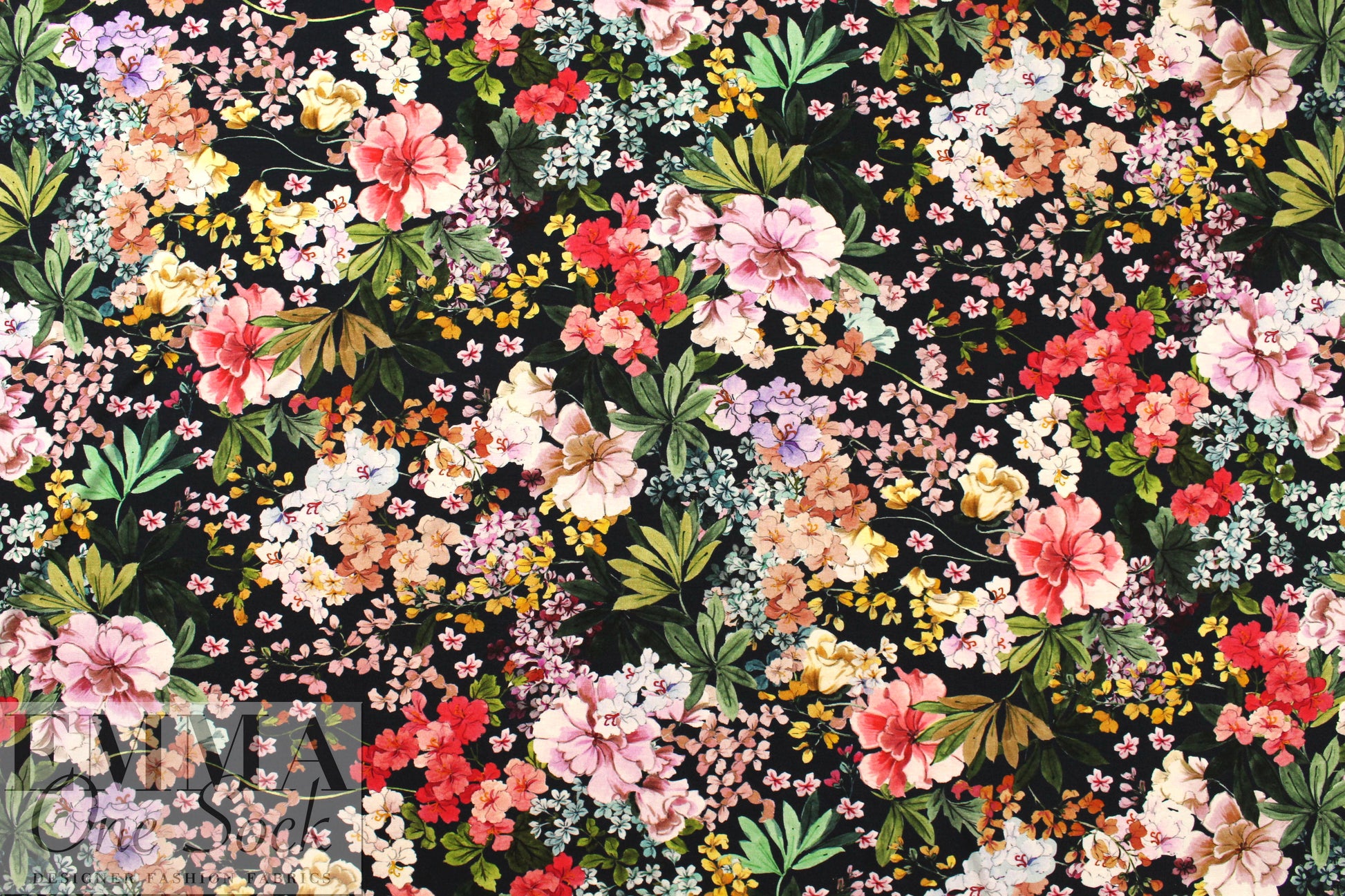 Italian 'garden fantasy' viscose/spandex knit .875 yds