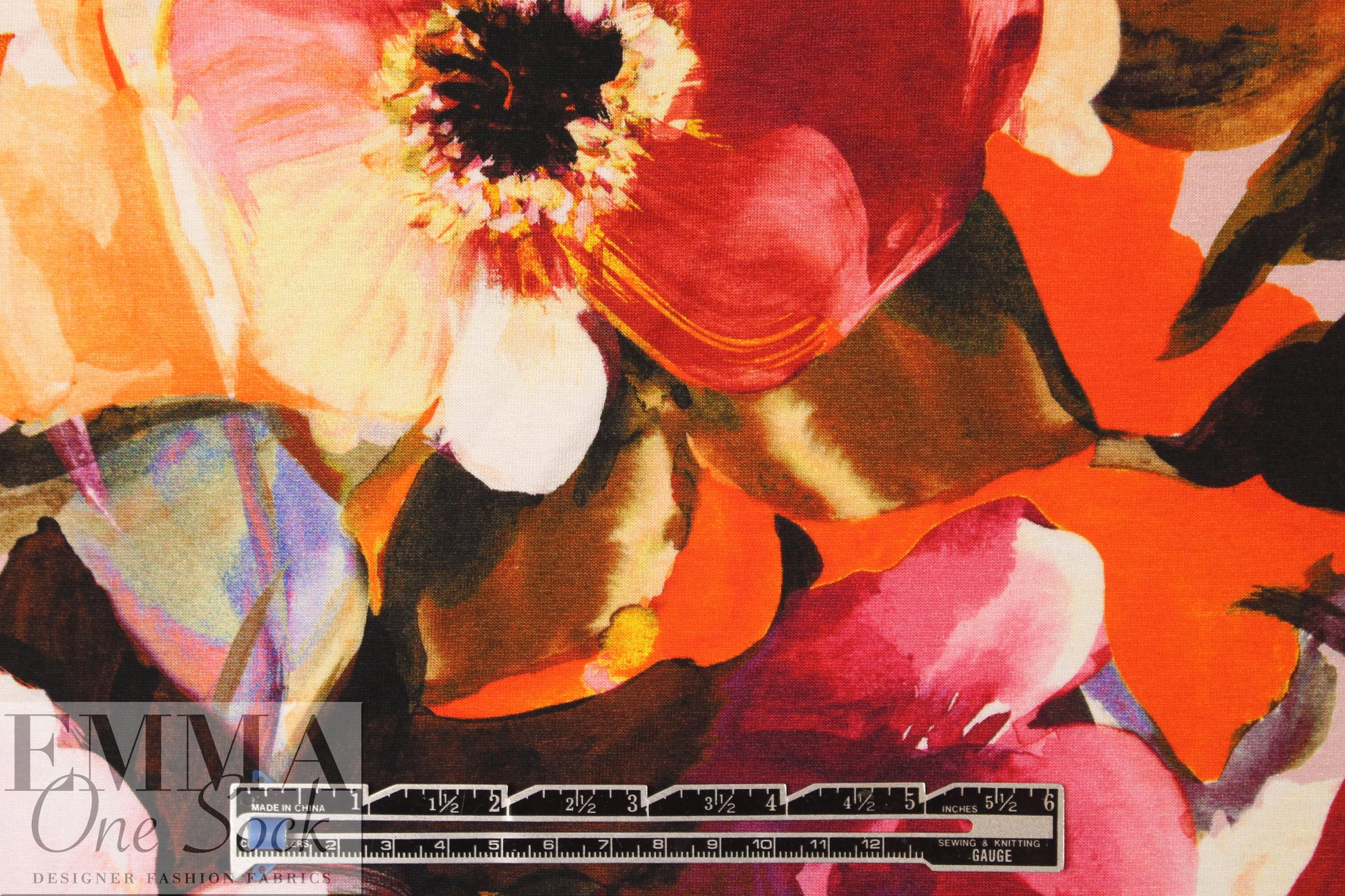 Italian digital viscose knit - grand garden  1.875 yd