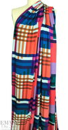 Italian deconstructed plaid graphic viscose/spandex knit .75 yds
