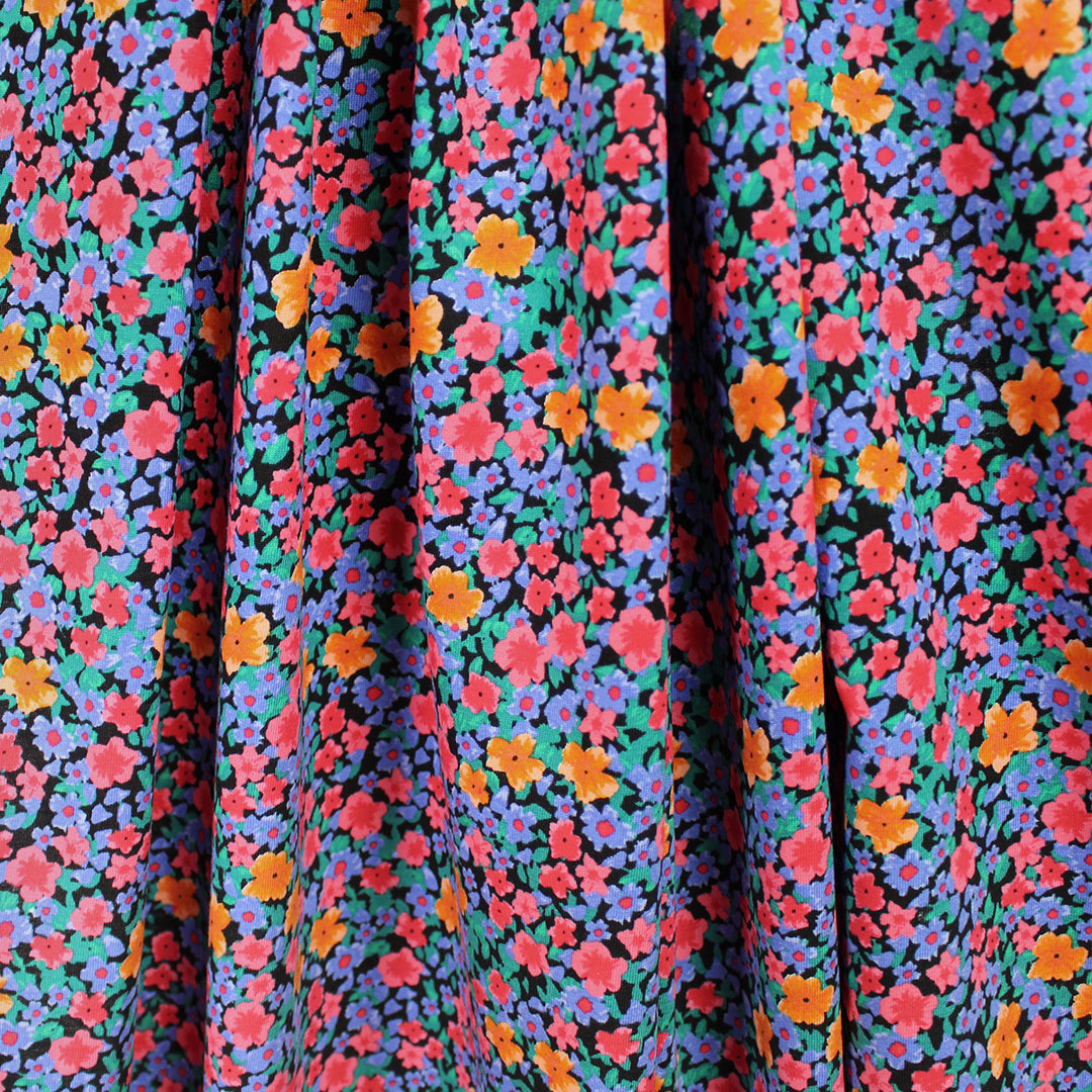 Italian 'blooming garden' cotton knit .5 yds
