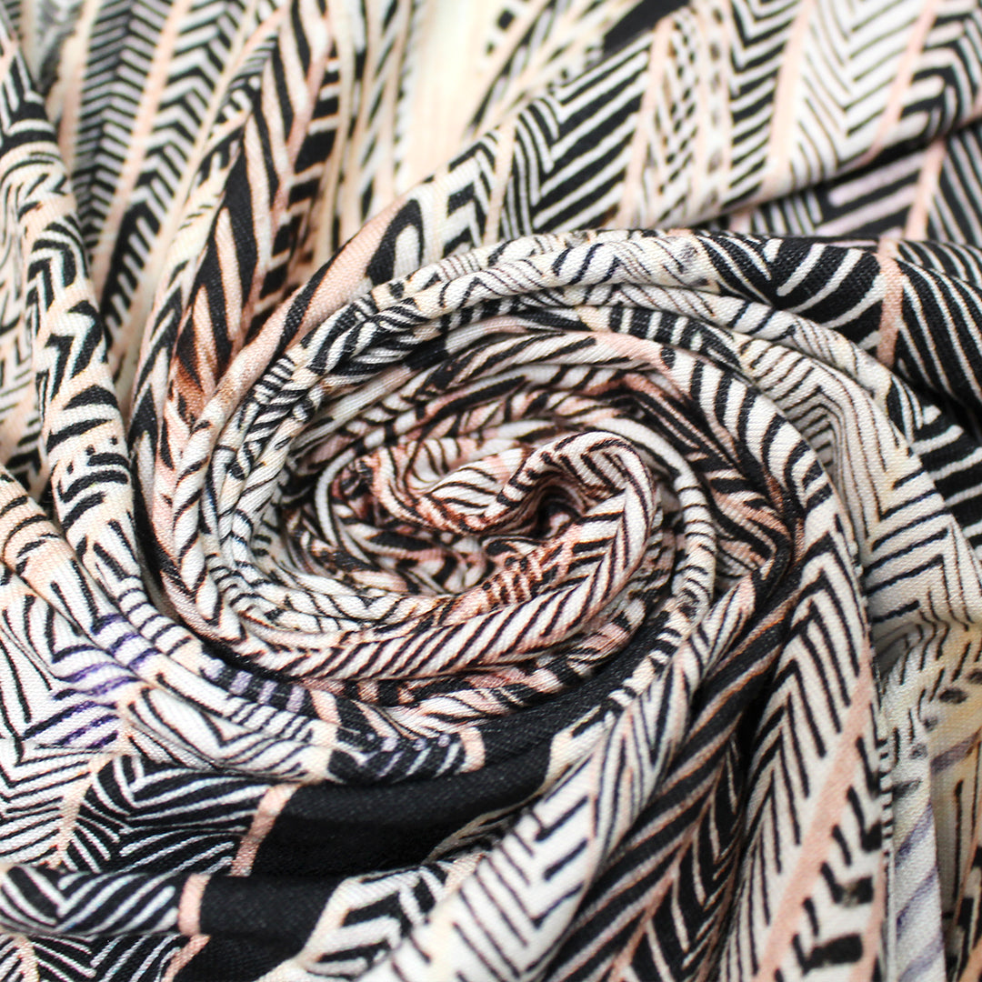 Italian 'chevron waves' lightweight viscose knit 1.25 yd