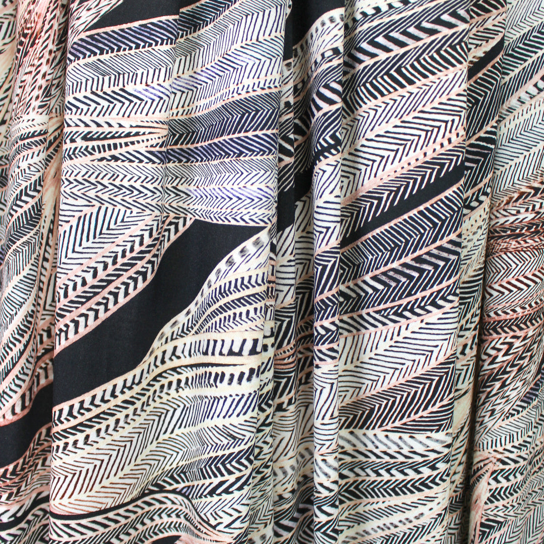 Italian 'chevron waves' lightweight viscose knit 1.25 yd
