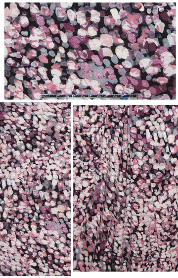 French plum/blush/black dotty graphic knit 1.25 yds
