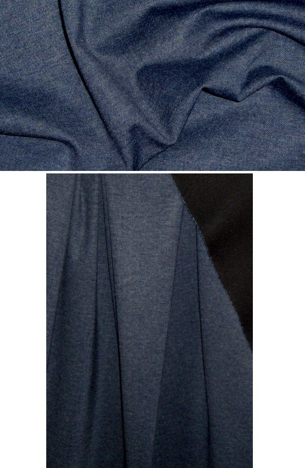 4-way stretch rayon blend ponte - denim 1.375 yds
