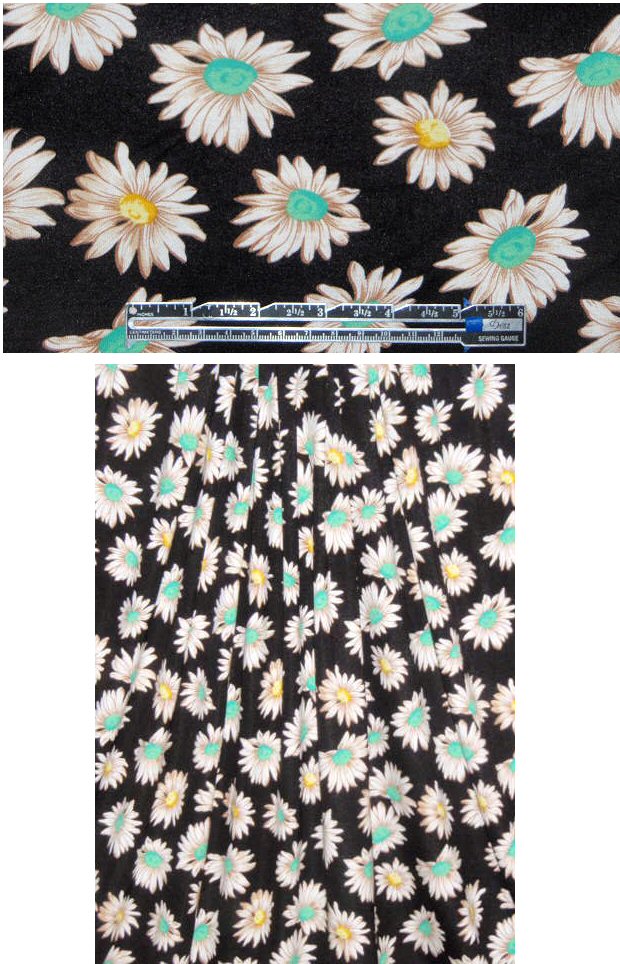 daisy dream rayon/lycra knit - jade/lemon/black 1.4 yd
