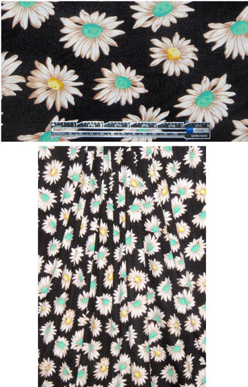 daisy dream rayon/lycra knit - jade/lemon/black 1.4 yd