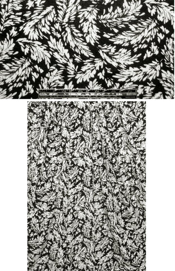 falling leaves rayon/lycra knit - black/cream 2 yd