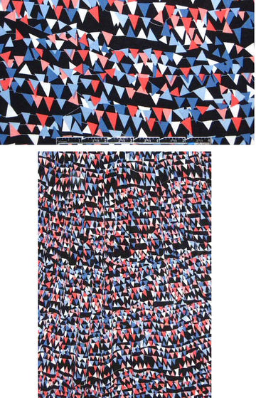 kite tails poly/lycra knit - periwinkle/coral .875 yds
