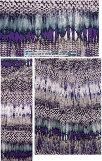 knit purl fantasy poly/lycra knit - purple/smoke .66 yds