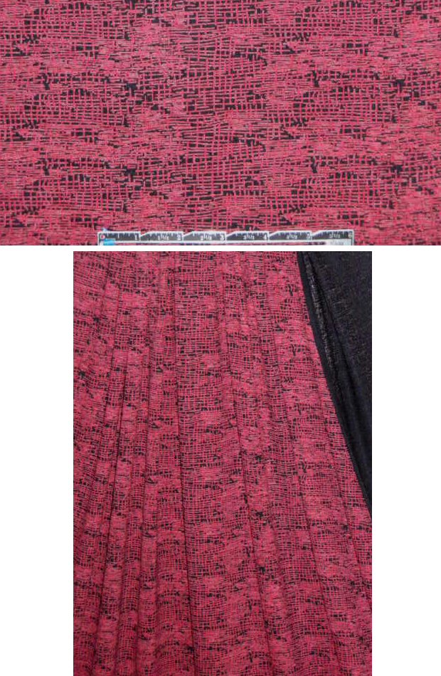 Ibiko crosshatch rayon/lycra knit - black/cherry 1.625 yds