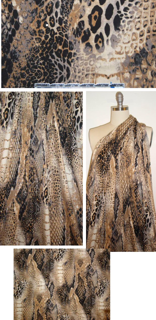 earthtone safari montage rayon/lycra knit 1 yard