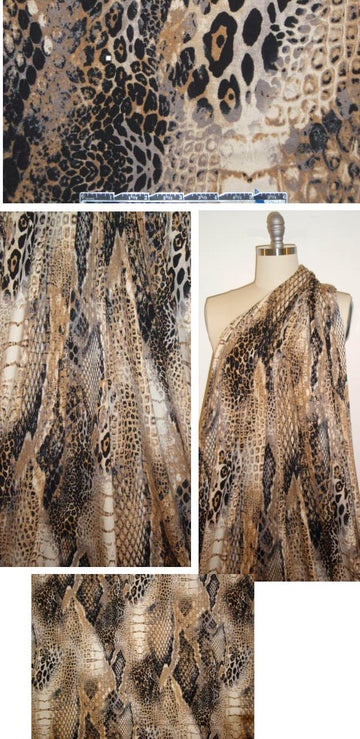 earthtone safari montage rayon/lycra knit 1 yard