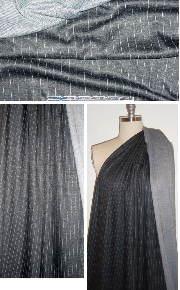 pinstripe jacquard knit - charcoal/white