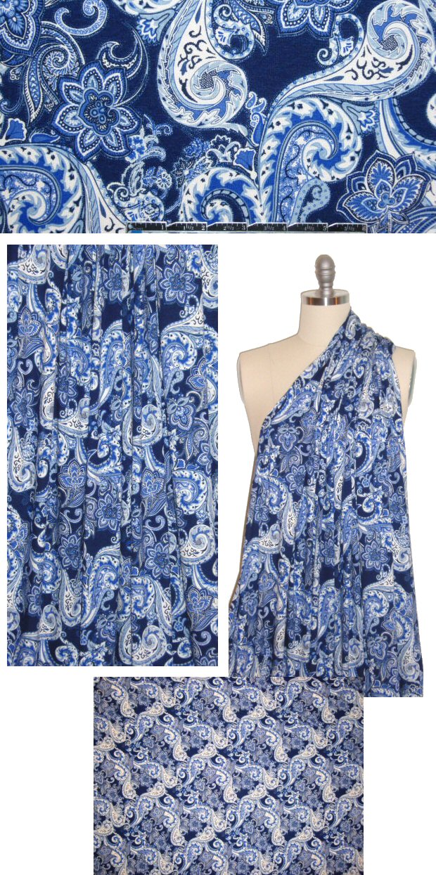 decorative paisley knit - shades of blue