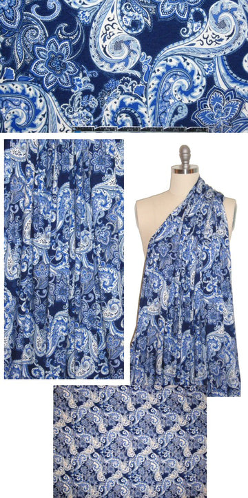 decorative paisley knit - shades of blue