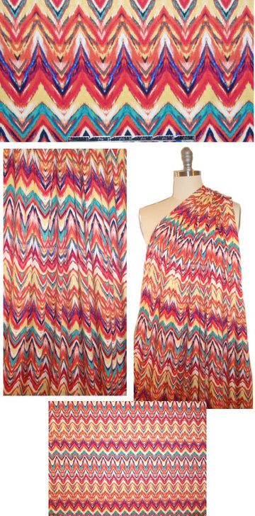 colorful chevron graphic rayon/lycra knit