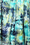 aqua/navy 'droplet' abstract poly/lycra knit 1.5 yds