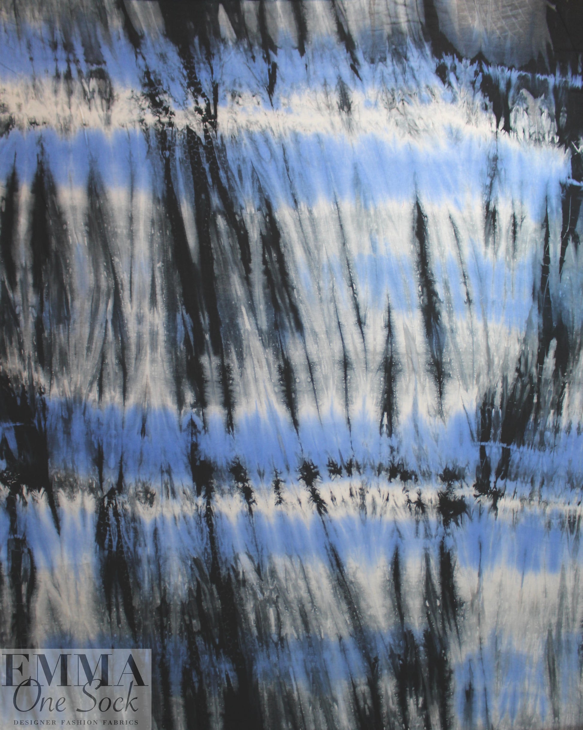 denim tones tie dye abstract digital viscose knit 1.75 yd