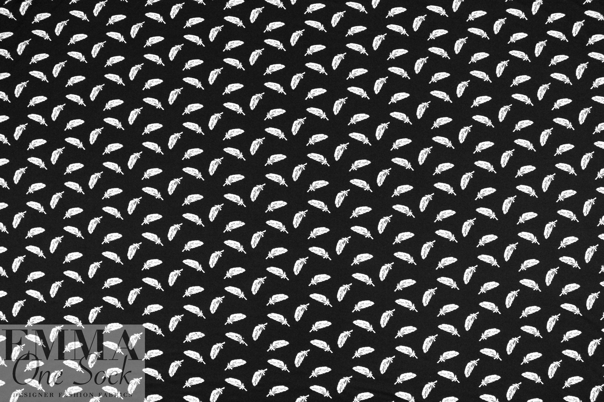 floating feathers bamboo/spandex jersey - black/white