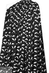 floating feathers bamboo/spandex jersey - black/white 1.875 yd