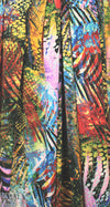 fern leaf abstract montage poly/lycra knit 1.75 yd