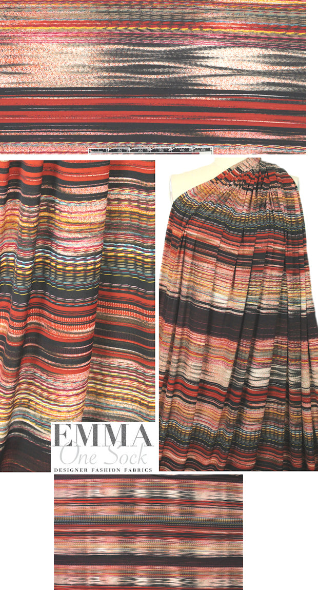 southwest dream stripey print poly/lycra knit