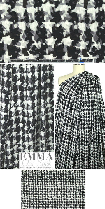 decon. houndstooth rayon/spandex knit - black/gray