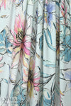 watercolor floral digital knit - soft pink and blue 1.625 yd