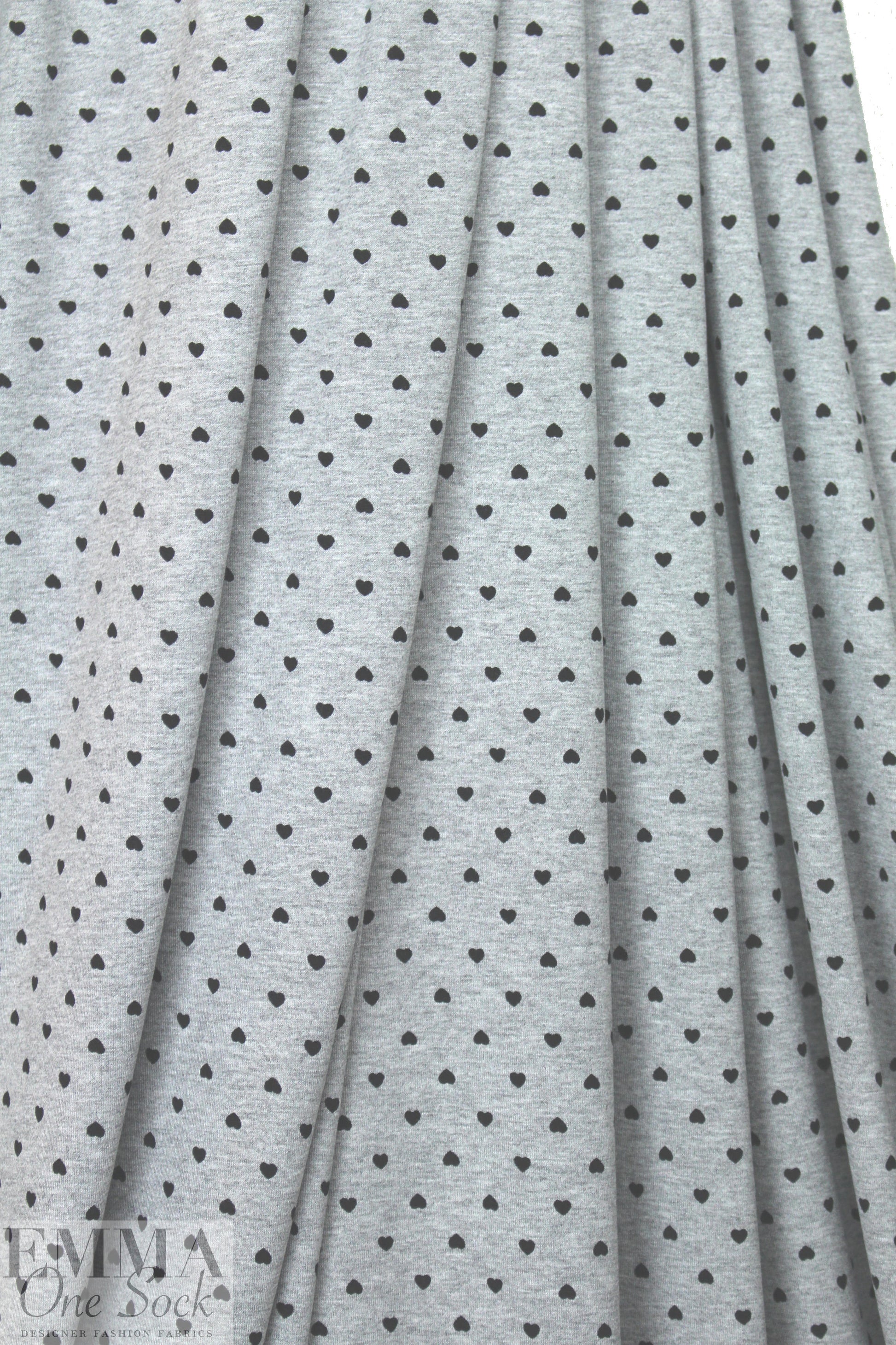 little hearts rayon/spandex jersey - black/gray