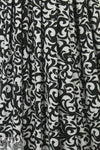 gray heather/black fleur-de-lis rayon/spandex knit 1 yard