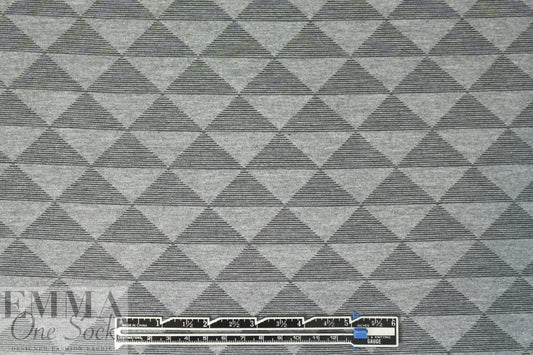 triangle bamboo/spandex jersey - black on gray 1.75 yd