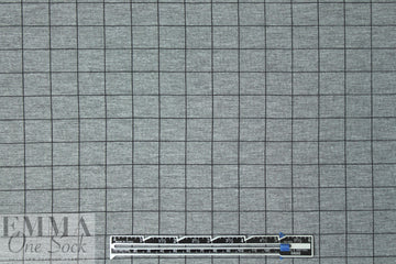 gridwork bamboo/spandex jersey - black on gray 1.375 yds