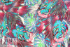 'colorized palms' digital print rayon/spandex knit 1.8 yds
