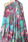 'colorized palms' digital print rayon/spandex knit
