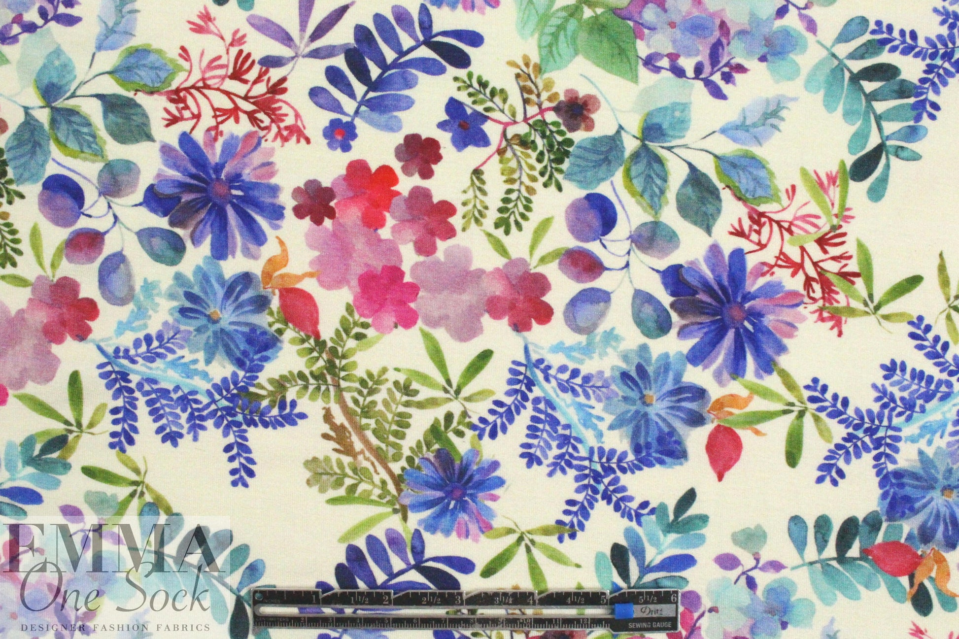 'garden dream' digital print rayon/spandex knit 1.75 yds