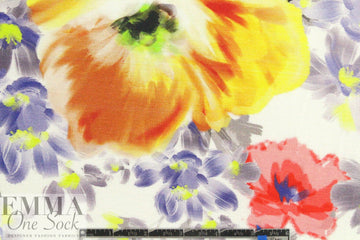 'brushstroke floral' digital print rayon/spandex knit 1 yard