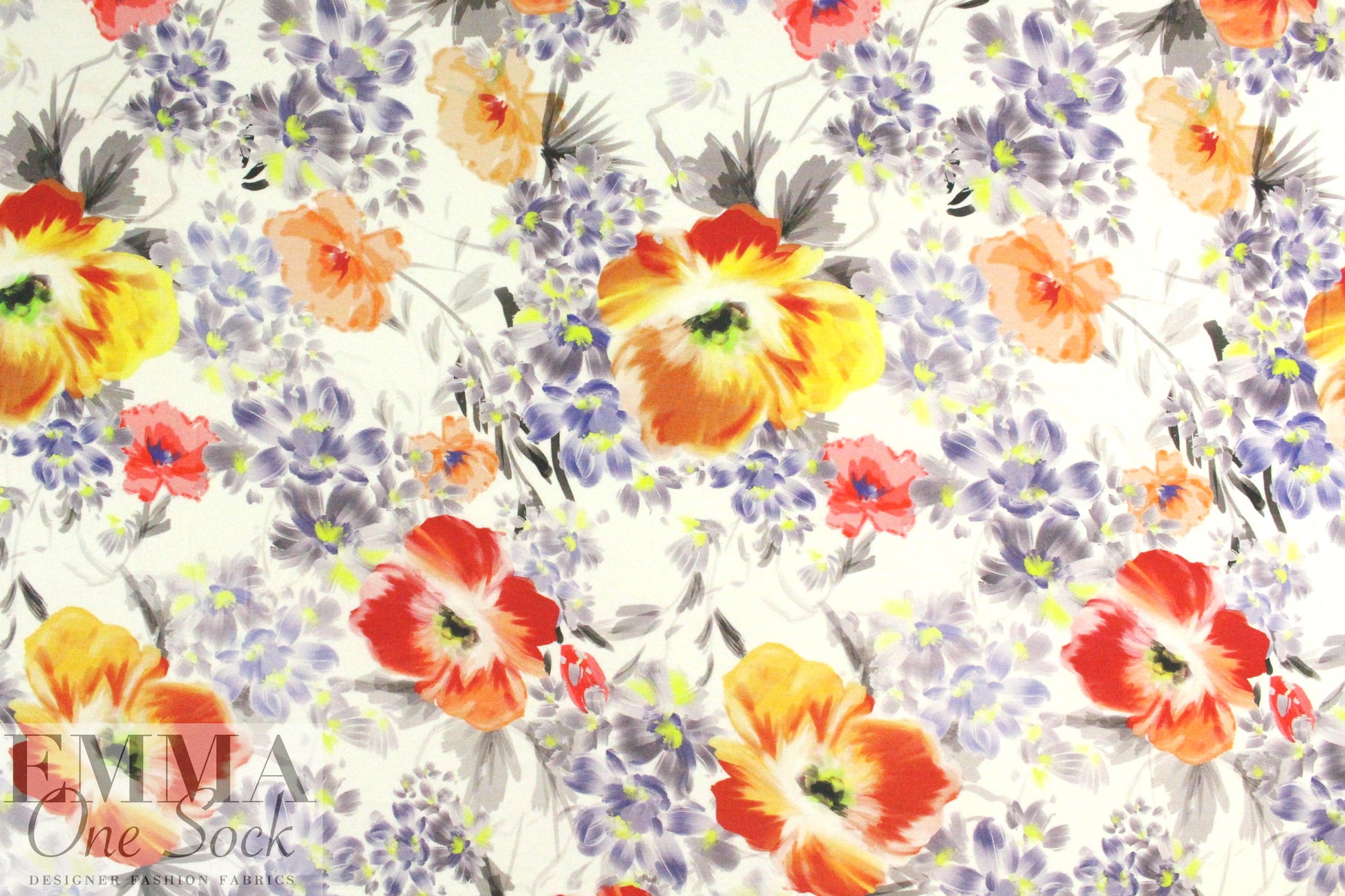 'brushstroke floral' digital print rayon/spandex knit 1.75 yd