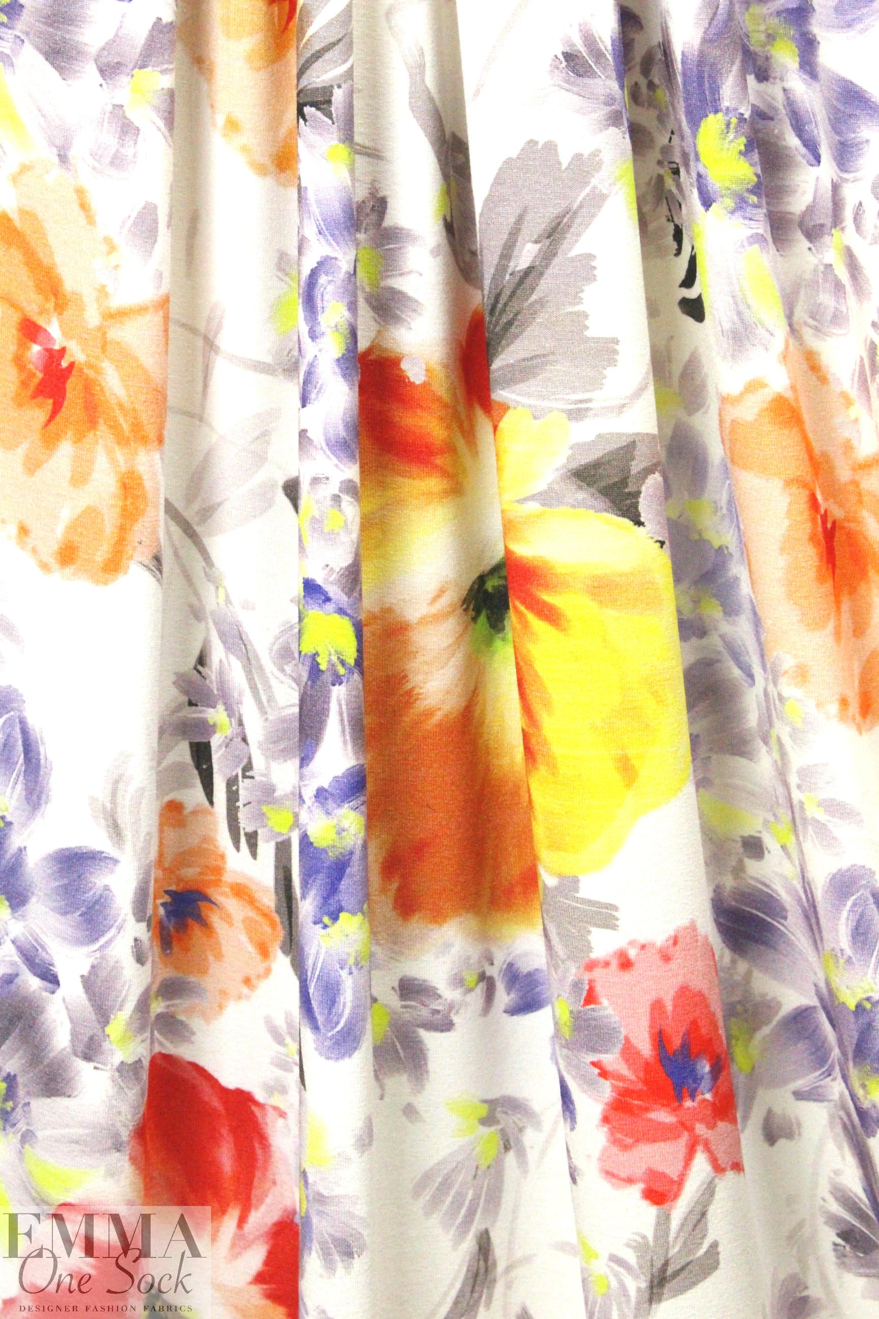'brushstroke floral' digital print rayon/spandex knit 1.75 yd