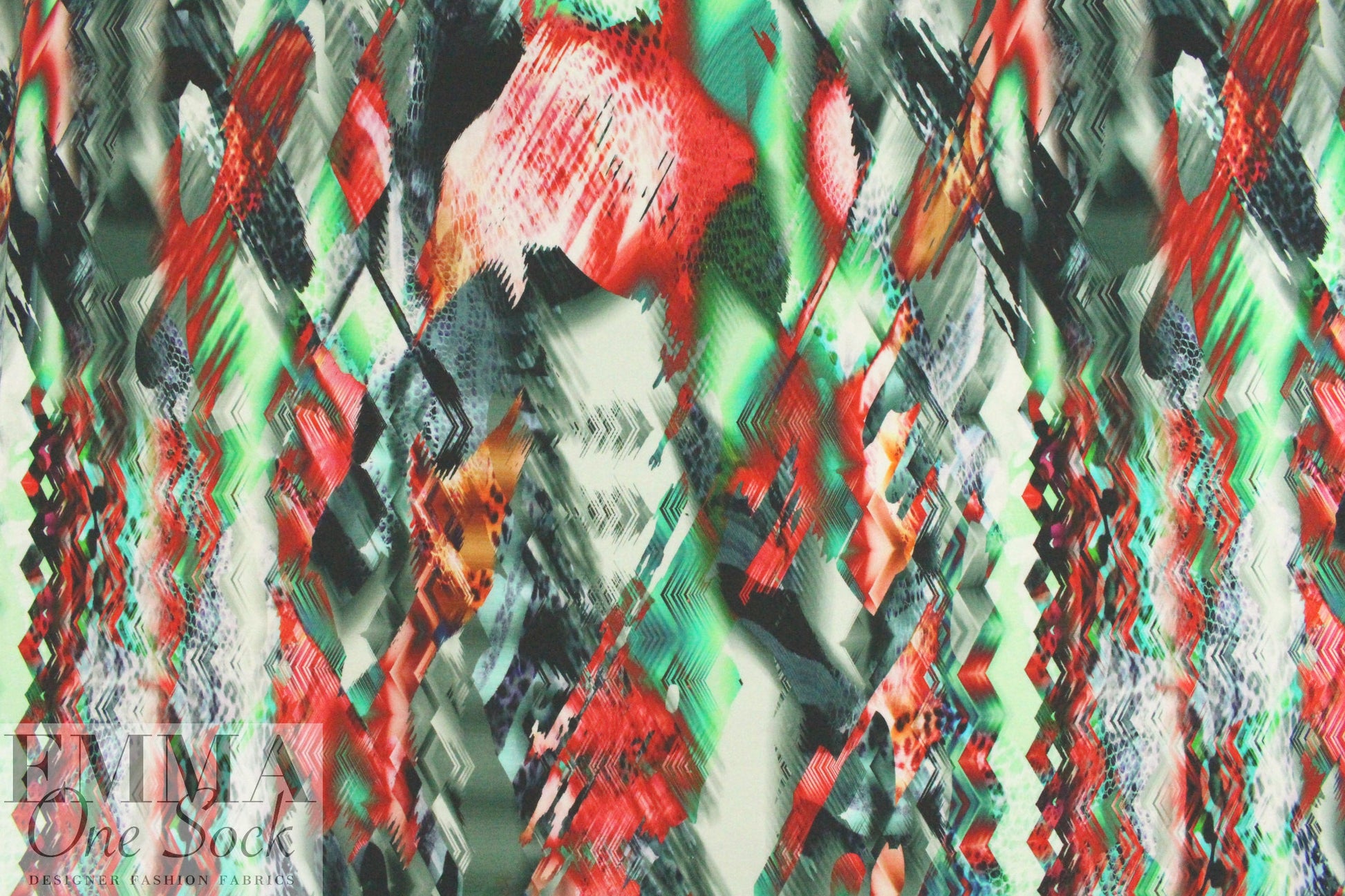 'prismatica' digital print rayon/spandex knit