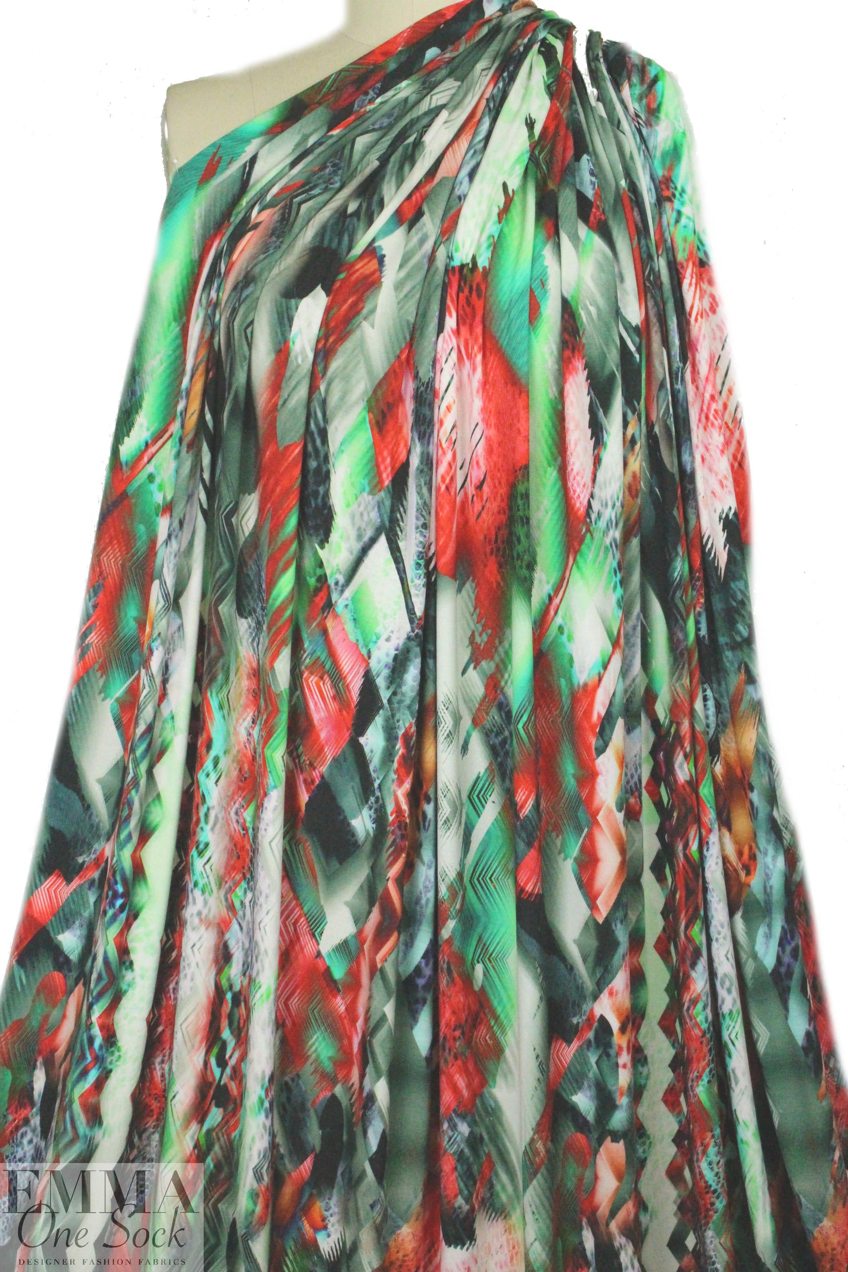 'prismatica' digital print rayon/spandex knit 1.25 yds