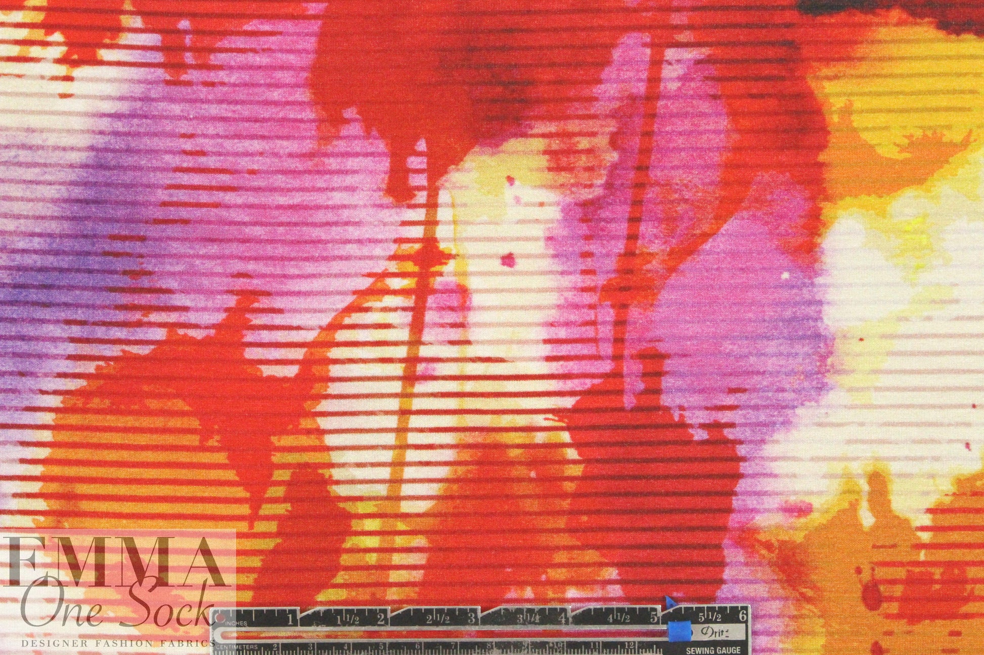 'painterly abstract' digital print rayon/spandex knit 2.375 yds