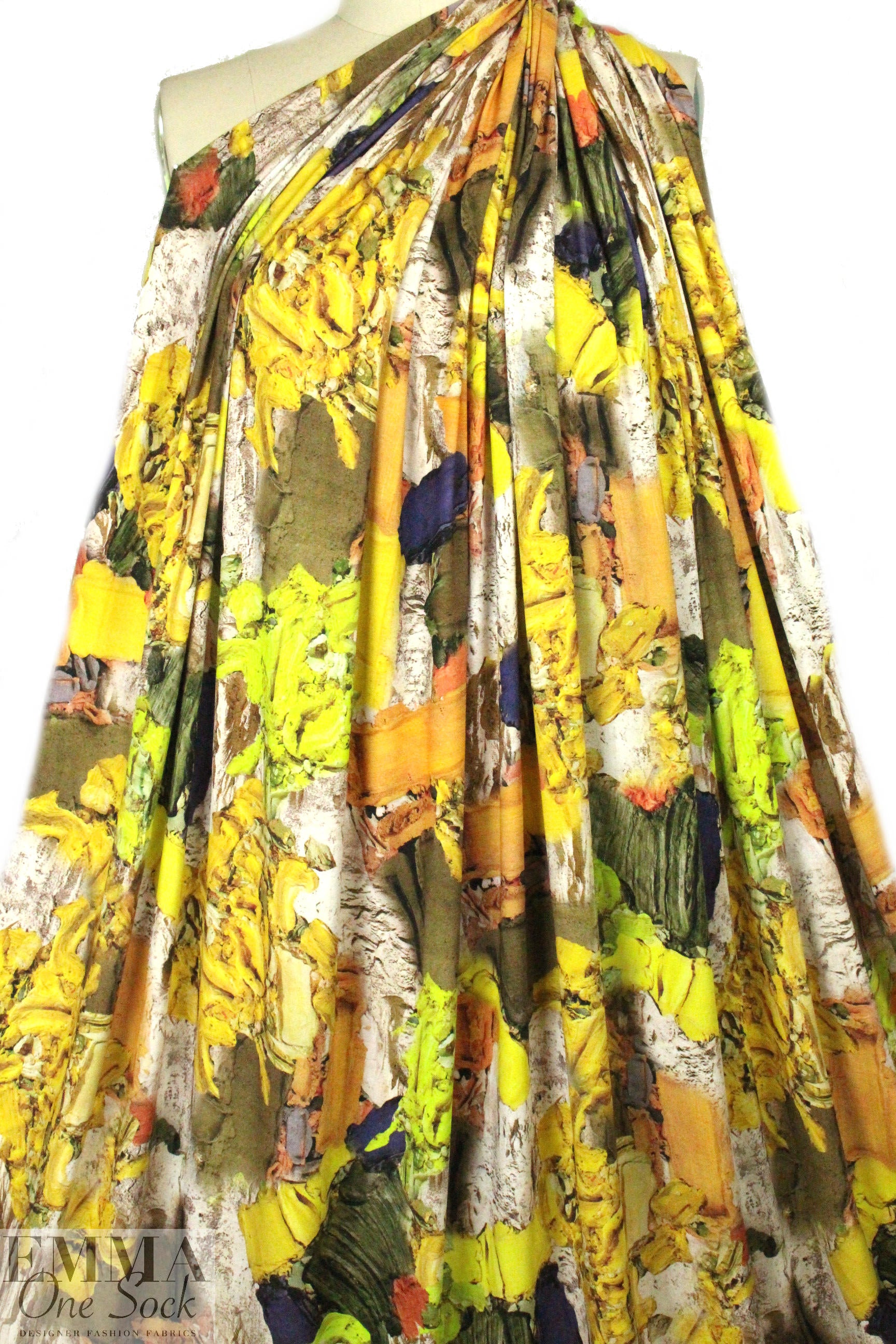 'painter's palette' digital print rayon/spandex knit .75 yds