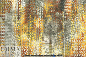 'cascading chains' digital print rayon/spandex knit 1.125 yds