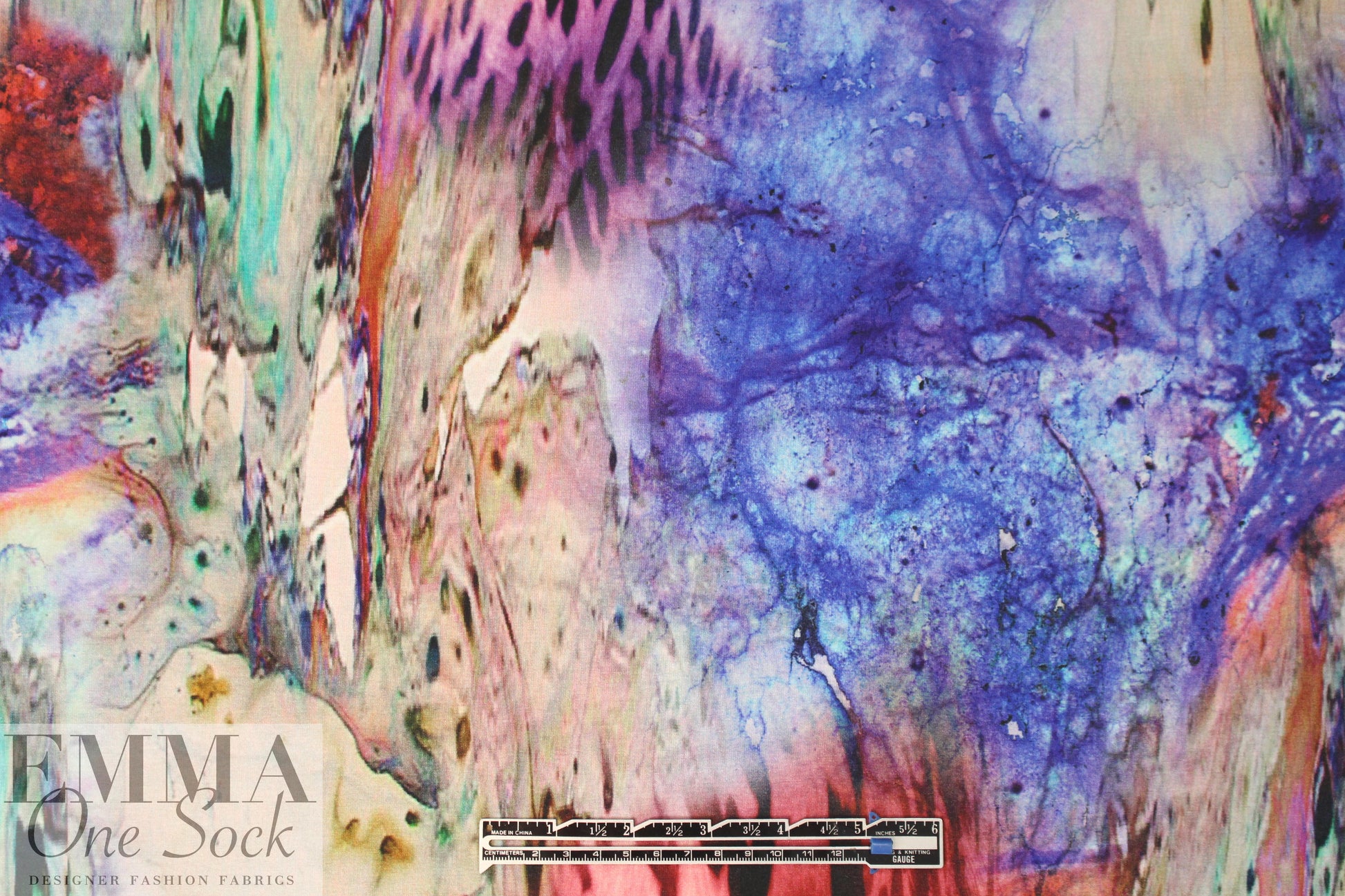 abstract/animal montage digital viscose knit